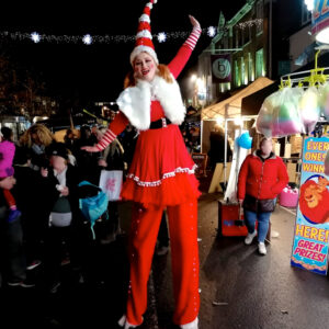 Stilt Walking Miss Santa Entertainer