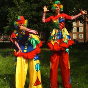 Clumsy Clown Stilt Duo Performers